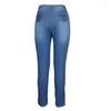 Женские джинсы, женские джинсы с пышными формами и высокой талией, джинсовые брюки BuLift, эластичные однотонные скинни BuSharping