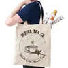 suriel Tea Co. Pattern Tote Bag, Thorns Roses Casual Canvas Shoulder Bag, Shop Bag Shopper Bag Supermarket Bag Eco J6aS#