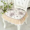 Cushion/Decorative Pillow Thickened Chair Cushion Student Office Stool Cushion With Lace Pastoral Dining Chair Seat Cushions Pad Four Seasons Buttocks Mat Y240401