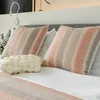 Oreiller moderne romantique doux géométrique rose rayures carré coussin/almofadas Case 50 confortable Simple couverture maison Decore