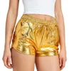 Shorts de grife estão vendendo bem calças de praia de ouro quente sexy boate metal reflexivo shorts