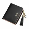 fi Women's Wallets Tassel Short Wallet For Woman Zipper Mini rfid Coin Purse Ladies Small Wallet Female Leather Card Holder f5dl#