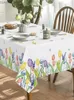 Tale da mesa Páscoa Páscoa Primavera Tolera de mesa à prova d'água Flores selvagens Tulipe Lavender Floral Table Capa para Decoração de jantar de piquenique para festa Y240401