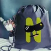 FI Torba sznurka Kawaii Creative Alphabet Print Man and Women Backpack Teenager Portable Backpacks Women's Joga Bag Q9pc#