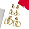 Mode classique lettre d'or Dangle lustre pendentif boucles d'oreilles femmes marque Designer simplicité bijoux 2.3.4 CM en option de haute qualité avec boîte