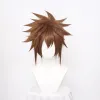 Wigs Kingdom Hearts Sora Cosplay Perücken braun kurzes synthetisches Haar Halloween Kostüm Perücken + Perückenkappe