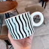 Kubki szachownicze z dużą pojemnością ceramiczny kubek z okładką sens designu niszowy kreatywny kawa