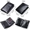 contact's Genuine Leather Wallets for Men Vintage Handbags Luxury Designer Mey Clip Card Holders Coin Purses Men's Wallets B9EK#