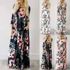 Robe Maxi d'été femmes rose imprimé fleuri Boho robe de plage dames soirée robe longue robe d'été robes de festa 3XL 240321