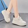 Casual Scarpe Krasovki 7 centimetri Delle Donne Del Cuoio Genuino Autunno Chunky Sneaker Stivaletti In Microfibra Piattaforma Tacchi Con Zeppa Stivaletti Primavera