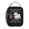 bich Frise And Wine Funny Dog Thermal Insulated Lunch Bags Pet Puppy Lover Portable Lunch Tote for School Storage Food Box v6sQ#