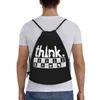 Rolig ch Think DrawString ryggsäck Kvinnor Män Sport Gym Sackpack Portable Board Game Lover Training Bag Sack T7R6#