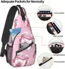 Sac à dos mignon Kawaii fraise lait imprimé fronde voyage randonnée bandoulière sac à bandoulière pour hommes femmes sacs de poitrine décontractés Sport