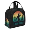 Bigfoot I Hate People Lunch Bag Women Portable Cooler Thermal Insulated Lunch Box for Work School Multifuncti Food Tote Bags 786Q＃