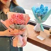 Dekorative Blumen, gedrehter Stab, Tulpenblume, handgefertigter gewebter Blumenstrauß, Chenille-Stäbchen, gefälschte Hochzeit, Heimdekoration, Valentinstagsgeschenke