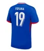 2024 25 Fan Player French Soccer Jersey Benzema Giroud Mbappe Griezmann Saliba Pavard Kante Maillot de Foot Equipe Away Kids Kit Socks Jersey Football Shirt Home S-4XL