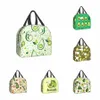 avocado Lunch Bag Green Fruit Heart Insulated Lunch Box With Frt Pocket Refrigerated Tote Bag For School Work Office Gift q2fW#