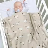 S Born Swaddle Wrap 10080 CM Algodón Tejido Infantil Niños Cochecito Ropa de cama Edredón Súper Suave Accesorios para niños 240322