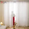 Modern Keten Görünüm Bej Sheer Pencere Oturma Odası Yatak Odası Avrupa Tarzı Doğal Katı Tine Contias Drapes Firany Sheer Perdeler 240321