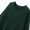 Lässige Kleider Lazy Fashion Stripes Reines Kaschmirkleid für Frauen Herbst und Winter Koreanischer lockerer mittellanger Strickrock
