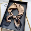 Neue 70 cm Seide Gefühl Platz Schal Frauen Luxus Marke Krawatte Weibliche Haar Schal Wraps Kopftuch Hijab Bandana Echarpe
