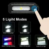 LED REDおよびBlue Shoulder Police Light with Clip USB充電式懐中電灯警告安全トーチバイクワーンランタン