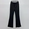 Pantalon évasé noir pour femmes, Simple, mode, bureau, taille haute, fermeture éclair, amincissant, Streetwear d'été, vêtements Y2K