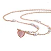 Chaînes Gioio Pearl Heart Collier Femme Summer Light Luxe Minority Design Haut de gamme 2024 Style Rose All-Match Clavicule Chaîne