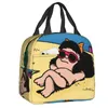 Happy Cycling Mafalda Boîte à lunch pour les femmes Carto Cooler Thermal Food Sac à lunch Sac pour enfants École d'enfants Picnic sacs fourre-tout H9TP #