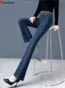 Vintage wysokiej talii dżinsy sprężynowe dżinsowe spodnie drukowania pantelones femme duży rozmiar 75 kg stretch vaqueros swobodny chudy hose 240318