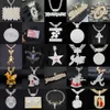 Gioielli di design vendita calda Hip Hop Iced Out Lettera personalizzata Alfabeto Rapper Uomo Baguette Moissanite Ciondolo placcato oro bianco in argento sterling 925