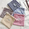 Multifunzionale Cott Plaid Storage Drawstring Bag per le donne portatile Finitura Storage Pouch Cute Makeup Bag Candy Organizer h3T8 #