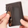 Anti-skanowy magnes uchwytu karty kredytowej Portfel Oryginalny skórzany automatyczny wyskakujący aluminium inteligentne portfele luksusowa torebka Airtag Zestaw v5jo#