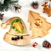 Tallrikar jul träbricka träd Santa hatt älg form rustik multifunktionell snack smycken frukt serverande platta förvaring hållare parti su