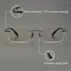 Zonnebrilmonturen MJIEDR Zuiver titanium Randloze brillen voor heren Ultralicht zakelijk brilmontuur Elastische benen Frameloos 2024 Mode