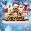 Decoração de árvore de Natal da família de renas Pingente de Natal festivo de veado fofo