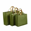 durable avec poignée bricolage vert bleu N tissé fourre-tout sac cadeau sac à main Ecobag Eco sac d'épicerie O10J #