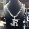 Colgante de letra personalizado de moissanita para cadena de eslabones cubanos, rapero de Hip Hop con inicial de diamante Sier Baguette de alta calidad