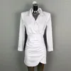 Casual Dresses Pencil Mini 2024 French Design Chic Korea Fashion Style Feminine Vesidos Long Sleeve One-Piece White Shirt Dress