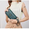 Hochwertige Frauen Brieftasche RFID Anti-Diebstahl Leder Brieftaschen für Frau LG Reißverschluss Große Damen Clutch Bag Female Geldbeutelhalter L05C#