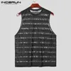 Herren Tank Tops Sexy Casual Style INCERUN 2024 Herren Horizontal Gestreifte Mesh Perspektive Westen Party Clubwear Ärmellos S-2XL