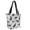 casual Foldable Canvas Shop Bag High Quality Carto Dinosaur Eco Friendly Reusable Grocery Tote Handbag Shoulder Bags x5NC#