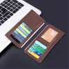 NOWOŚĆ MĘŻCZYZN LG cienkie szczupłe portfele Vintage PU skórzana męska karta kredytowa Brown mey torebki solidny prostopyt portfel dla mężczyzny j87t#