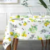 Bordduk Summer Watercolor Lemon Rectangle Tracloth Kitchen Dining Decor återanvändbar vattentät bordduk Holiday Party Decorations Y240401