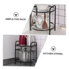 Bordmattor 1 datorer Pot Rack Cookware Holder Stand Home Storage Praktisk konsol 2-lagers hylla