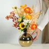 Vaser Golden Art Ceramics Vase Electricating Circle Hydroponic Sphere Potted Home Decoration vardagsrum sovrum bokhylla dekor