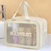 Bacha de dupla camada transparente PVC Bolsa cosmética Viagens à prova d'água Armazenamento de produtos de higiene pessoal Organizar Pu Makeup Bag de grande capacidade w Bag D9xj#