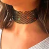 Hänge halsband kristall krage kedja choker glans