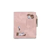 Stickerei Katze Frauen Kurze Brieftasche Reißverschluss Geldbörse Kurze Damen Brieftasche Kawaii Mini Kartenhalter Kupplung für Mädchen Carteras Mujer n2lO #