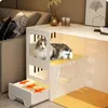 Kattendragers Nordic Meerlaagse kooien met katrol Thuis Binnen Huis Kattenbak Geïntegreerd Creatieve Multifunctionele kooi voor katten